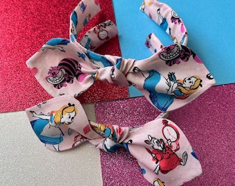 Alice in Wonderland knot bow headband