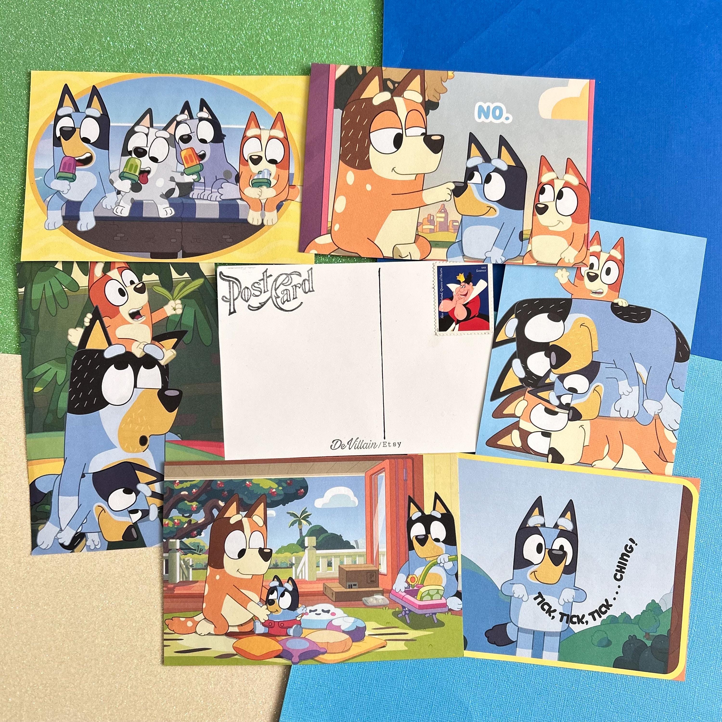 Bluey Postcard from Upcycled Book