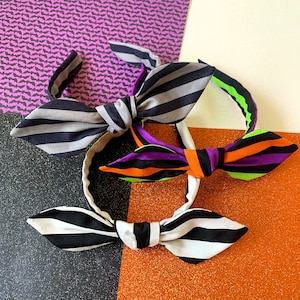 Spooky Halloween Striped Knot Headbands