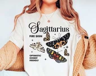 Sagittarius Shirt Zodiac Moth Shirt Teenage Girl Gifts Butterfly Shirt Sagittarius Gift Dark Academia November Birthday December Birthday