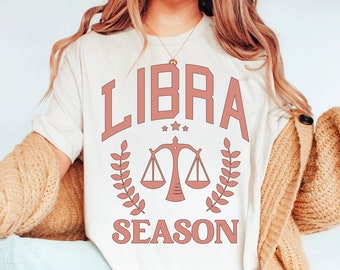 Libra Shirt Zodiac Preppy Clothes Teenage Girl Gifts Libra Gift Light Academia Mystical Shirt September Birthday October Birthday Astrology