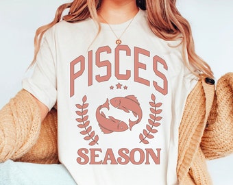 Pisces Shirt Zodiac Preppy Clothes Teenage Girl Gifts Pisces Gift Light Academia Mystical Shirt February Birthday March Birthday Astrology