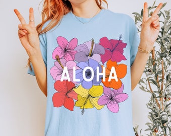 Hibiscus Shirt Aloha Shirt Coconut Girl Beachy Shirts Beach Bum Surfer Shirt Beach Vibes Hawaiian Shirt Ocean Inspired Style Preppy Clothes