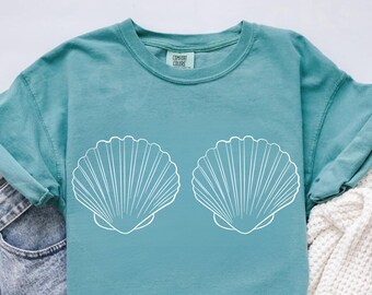 Seashell Bra Shirt Mermaidcore Clothing Mermaid Bra Mermaid Shirt Beachy Shirt Mermaid Aesthetic Ocean Inspired Style Mermaid Core