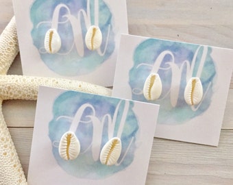 Cowrie Shell Stud Earrings