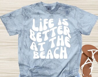 Life is Better at the Beach Tee - Summer Aesthetic Tee - Beach Trendy Tee - Tie Dye Beach Tee - Comfort Colors Unisex Color Blast Tee