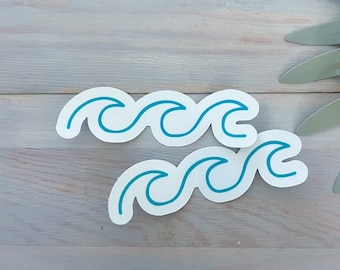 Ocean Waves Decal | Waterproof Vinyl Sticker || die-cut ocean stickers surf sticker summer coastal sticker beach aesthetic sticker