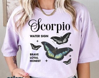 Scorpio Shirt Zodiac Moth Shirt Teenage Girl Butterfly Shirt Scorpio Gift Dark Academia Mystical Shirt October Birthday November Birthday