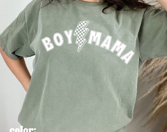Boy Mama Shirt Lightning Bolt Shirt In My Boy Mom Era Mama Shirt Boy Mom Shirt VSCO Shirt Checkered Shirt Preppy Mom Shirt