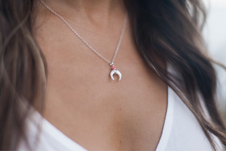 Crescent Pendant Necklace Black Pearl Jewelry Mother of Pearl Necklace Tiny Crescent Necklace Black Pearl Crescent Necklace