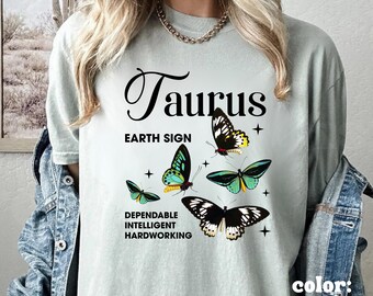 Taurus Shirt Zodiac Moth Shirt Teenage Girl Gifts Butterfly Shirt Taurus Gift Dark Academia Mystical Shirt May Birthday April Birthday