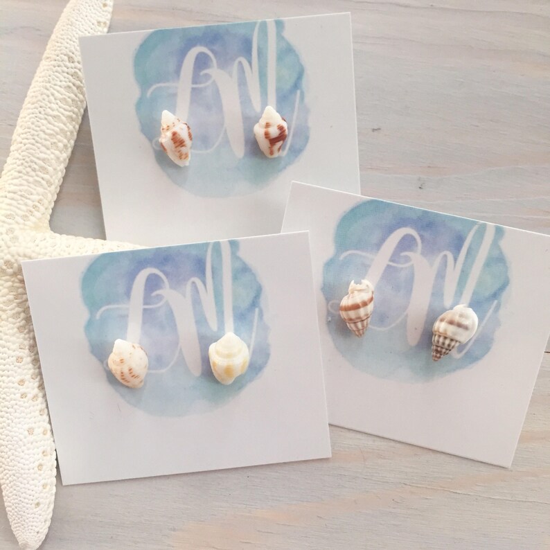 Beach Earring Set Earring Gift Set Seashell Stud Earrings Etsy