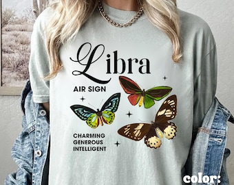 Libra Shirt Zodiac Moth Shirt Teenage Girl Gifts Butterfly Shirt Libra Gift Dark Academia Mystical Shirt September Birthday October Birthday