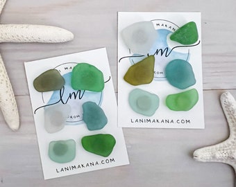 Sea Glass Magnet Set - Sea Glass Decor - Beach Magnets - Genuine Sea Glass - Coastal Magnets - Beach House Decor - Coastal Decor