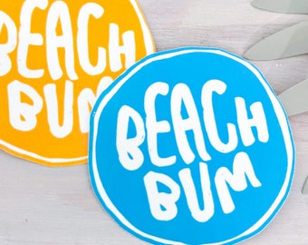 Beach Bum Surf Decal | Waterproof Vinyl Sticker || die-cut ocean stickers surf sticker summer coastal sticker beach aesthetic sticker
