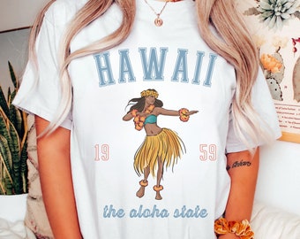 Hawaii Shirt Hula Shirt State Shirt Beach Shirt Surf Shirt Ocean Inspired Style Coconut Girl Beachy Shirt Preppy Clothes VSCO Style