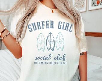 Surfer Social Club Shirt Surf Shirt Beachy Shirt Surfboard Shirt Ocean Inspired Style Coconut Girl Beach Club Shirt Preppy Clothes VSCO