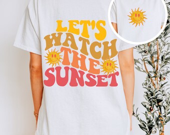 Let's Watch the Sunset Shirt Coconut Girl Beachy Shirts Ocean Inspired Style Sunshine Shirt Preppy Clothes Summer Time Shirt Hawaii Shirt
