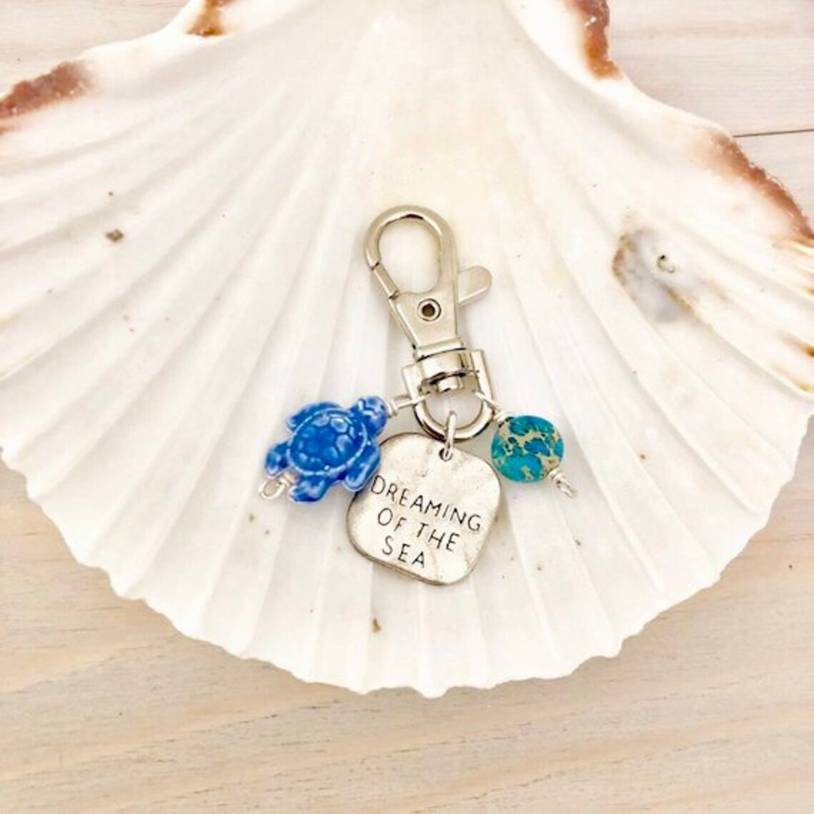 Beach Keychain Dreaming of the Sea Stamped Beach Keychain Etsy