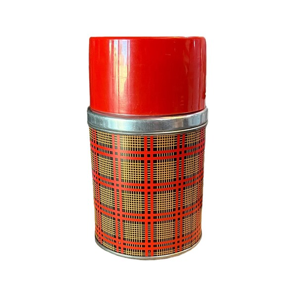 Mid Century Plaid Thermos