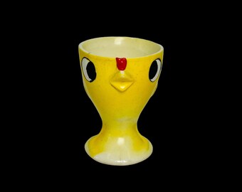 Antique Goebel German TMK1 Anthropomorphic Yellow Chick Ceramic Pottery Egg Cup