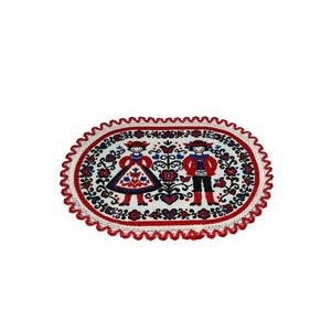 Tiroler Webkunst Embroidered Folk Art Austrian/German Vintage Hot Pad Or Doily