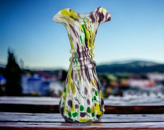 Legras Splatter Confetti End Of Day 8" Glass Vase