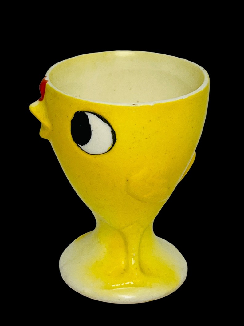 Antique Goebel German TMK1 Anthropomorphic Yellow Chick Ceramic Pottery Egg Cup image 4