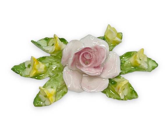 Dorothy Ann  Bone China Cabbage Rose Floral Brooc… - image 4