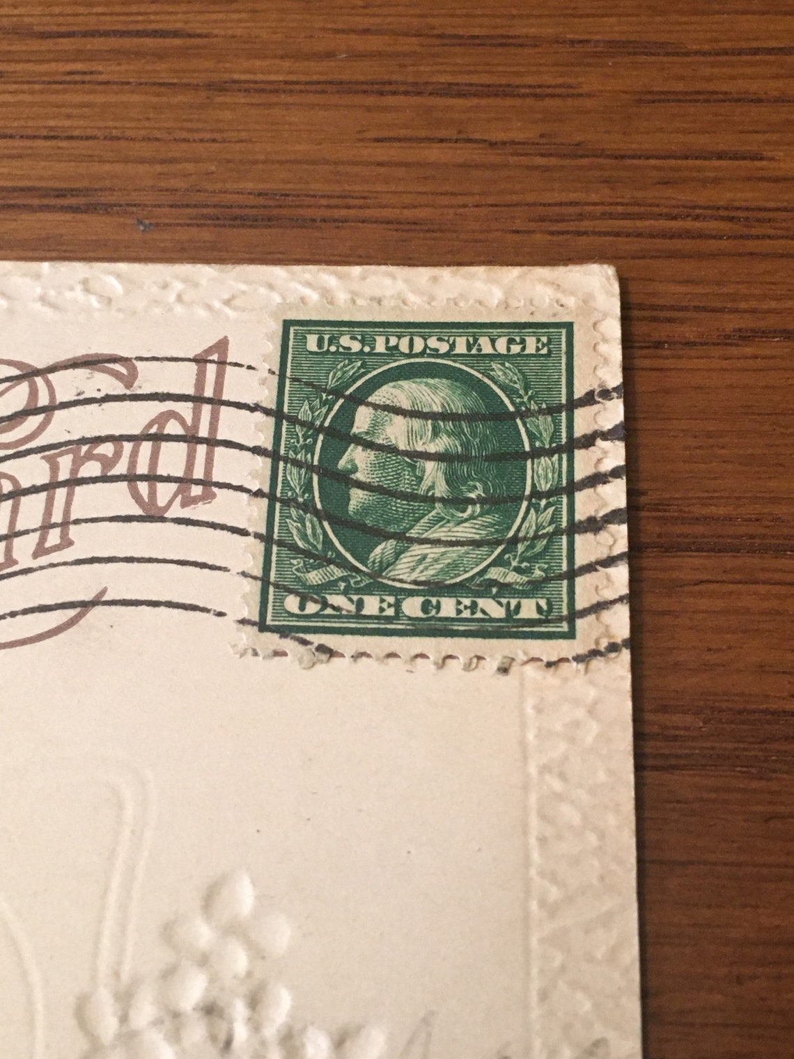 Antique Post Card With Franklin 1 Cent Stamp From 1912 New | Etsy