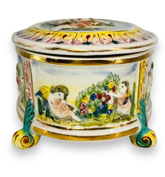 Early Vintage Italy Capodimonte Porcelain Cherub … - image 3