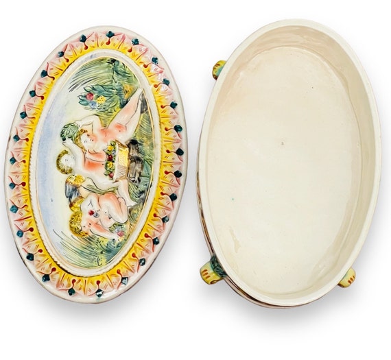 Early Vintage Italy Capodimonte Porcelain Cherub … - image 6