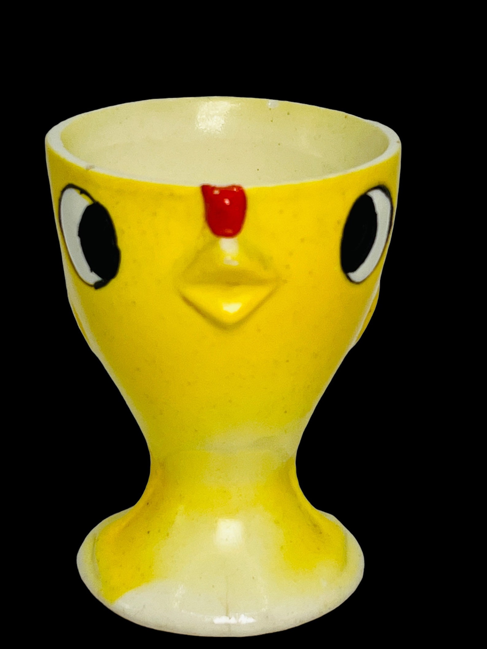 Antique Goebel German TMK1 Anthropomorphic Yellow Chick Ceramic Pottery Egg Cup