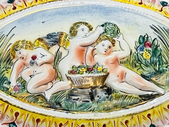 Early Vintage Italy Capodimonte Porcelain Cherub … - image 2