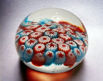 Vintage Millefiori Italian Art Glass Paperweight