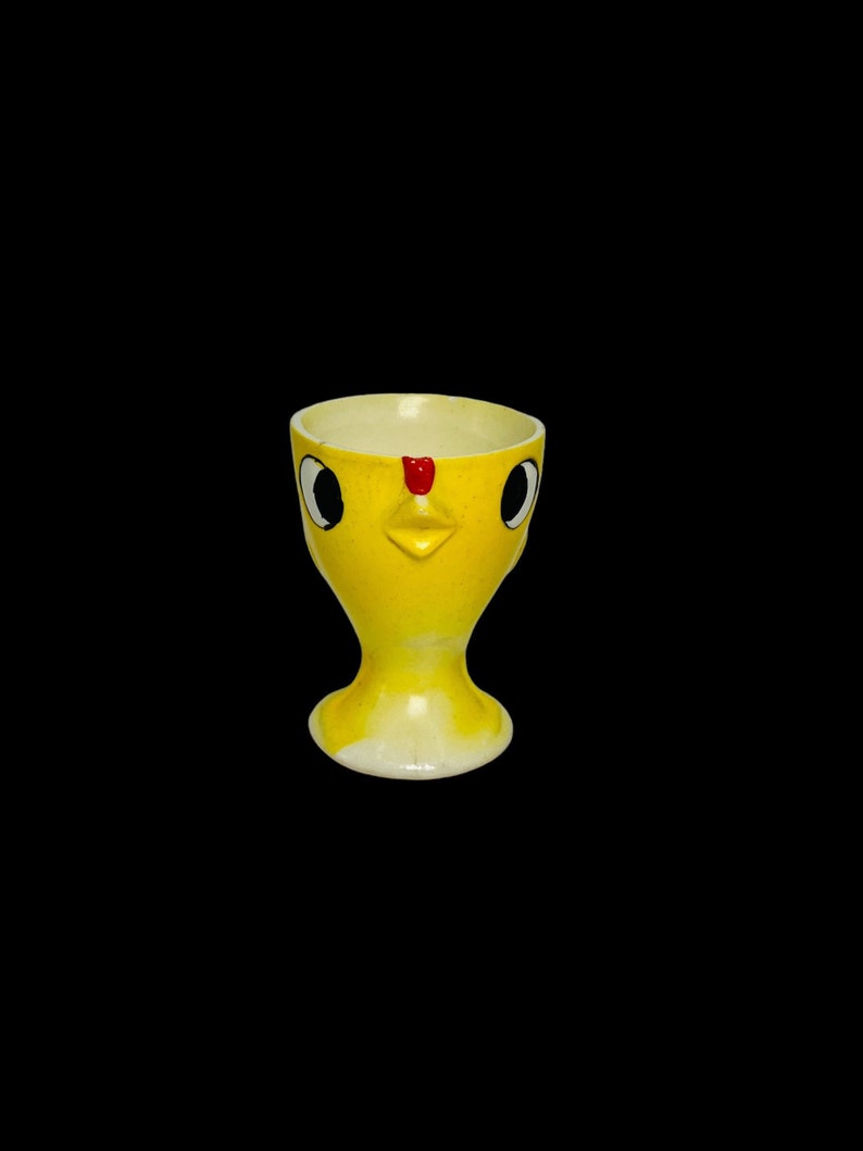 Antique Goebel German TMK1 Anthropomorphic Yellow Chick Ceramic Pottery Egg Cup image 1