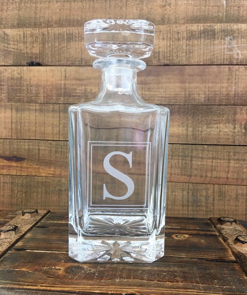Housewarming Gift Custom Engraved Glass Whiskey Decanter Etsy