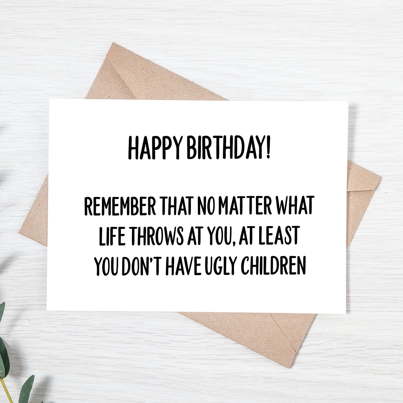Funny Birthday Card Ugly Child Birthday Gift for Mom or Dad - Etsy