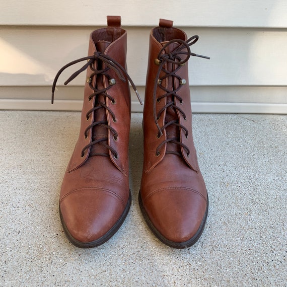 Vintage 1980’s Mootsies Tootsies Brown Leather Lac