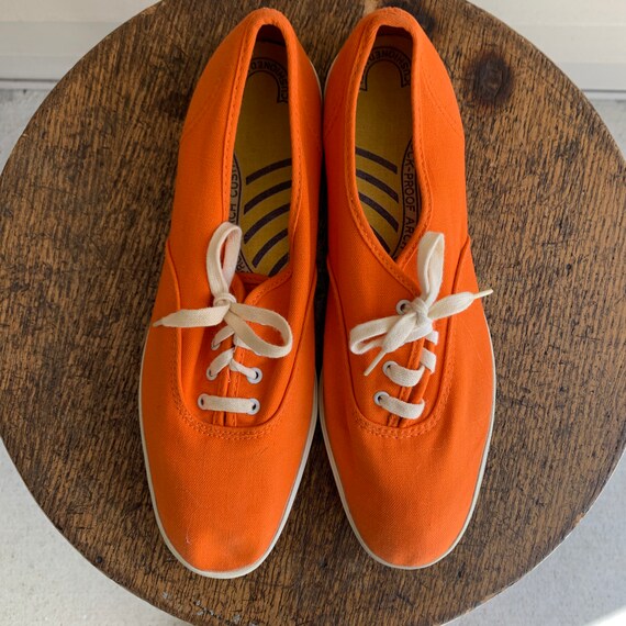 keds orange canvas sneakers