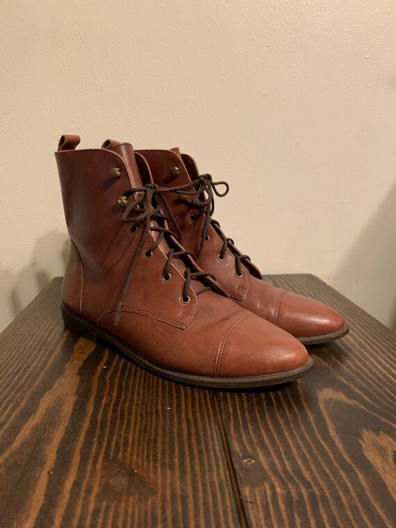 Vintage 1980’s Mootsies Tootsies Brown Leather Lac