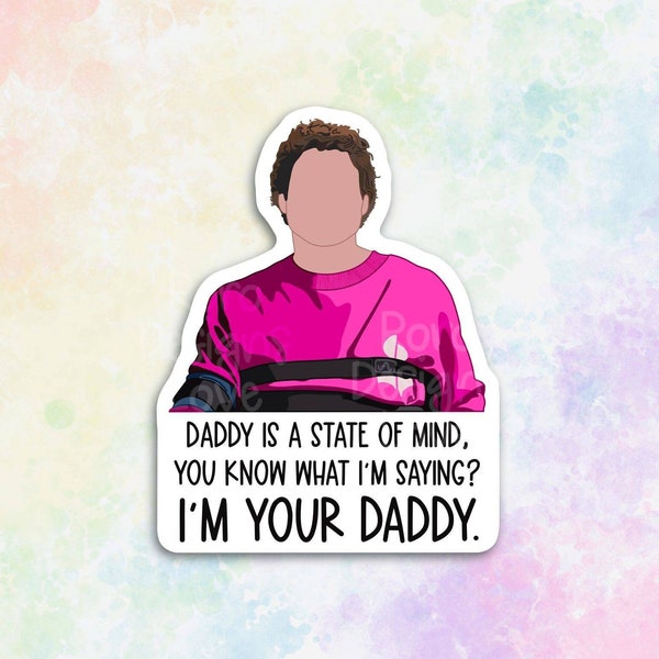 daddy is a state of mind sticker for laptop, zaddy pascal funny stickers for adults, trendy tiktok stickers for kindle paperwhite case
