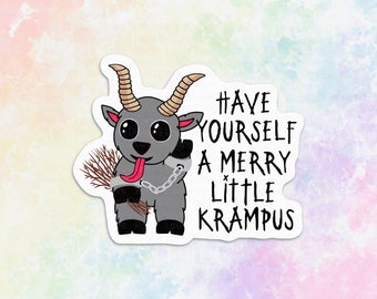 Have yourself a merry little Christmas Gruss Vom Krampus sticker for Kindle, stocking stuffers for adults, Yule stickers for laptop, funny