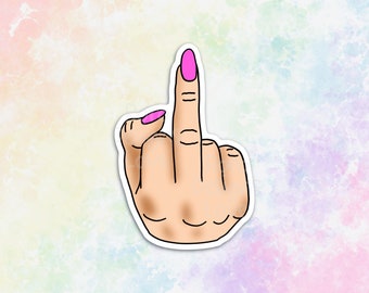 Female Middle Finger Sticker, snarky stickers for water bottle for women, women of color decals, best friend gift