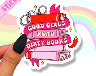 Pegatinas de chicas buenas que leen libros sucios, pegatinas de libros picantes para la funda de Kindle, pegatinas de fanfic de enemigos a amantes para mujeres, pegatinas obscenas para