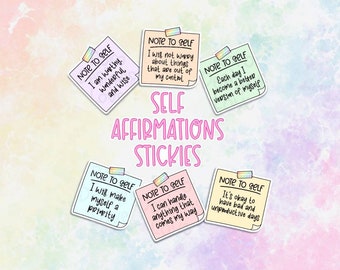 Positive self affirmations sticker pack for laptop, sister gifts for mental health awareness month, mothers day gift for wife from husband