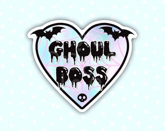 ghoul boss girl boss stickers for laptop, boss gifts for women, boss babe planner stickers, pastel goth stickers, small business owner gift