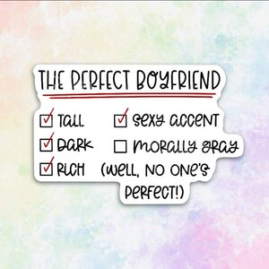 tall dark fictional boyfriend smutty stickers for kindle case stickers for laptop, romance reader gift, book gifts for women, fanfiction Morally gray