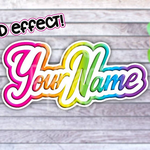 Custom Name Stickers, 80s nostalgia stickers for water bottle, back to school stickers for notebook, best friend birthday gifts for her