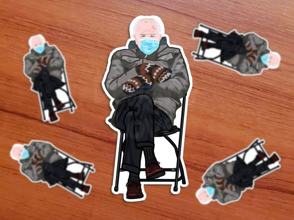 Bernie Sanders Stickers, Meme Stickers, Water Bottle Stickers for Teens ...